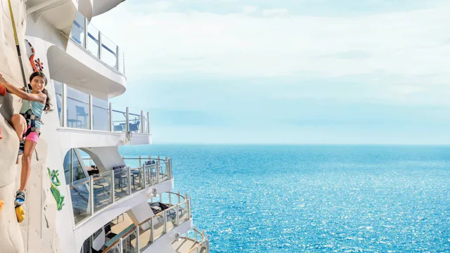 Royal Caribbean rock climbing wall
